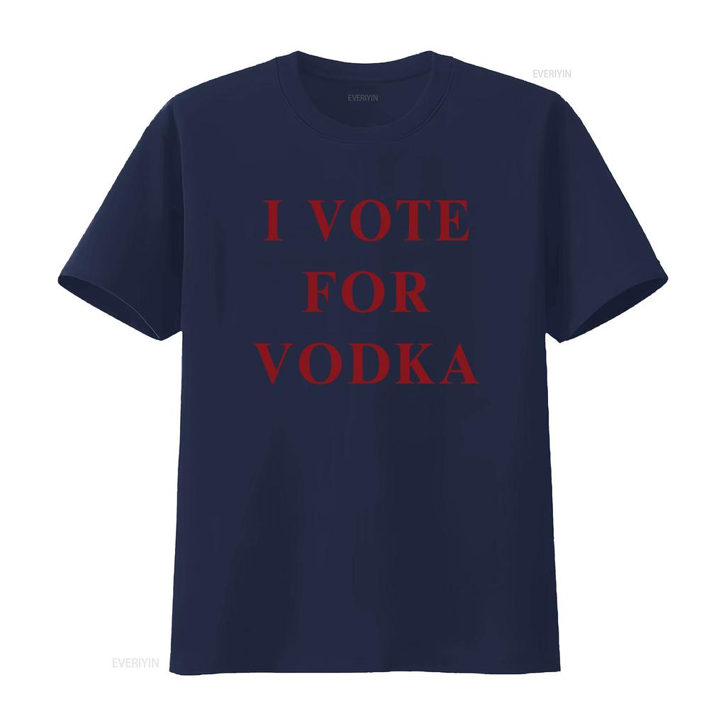 Funny I Vote For Vodka T Shirt Perfect Lovers and Political Humor Fans Vintage Washed Top For Everyday Wear Breathable Unisex
