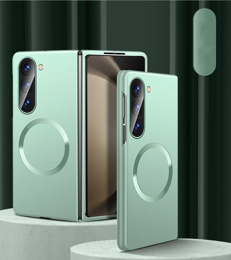 Luksusowe magnetyczne smukłe 2-częściowe składane etui do Samsung Galaxy Z Fold 6 Fold 5 Fold 4 Fold 3 Jednolity kolor Twardy komputer Odporny na wstrząsy Bezprzewodowe ładowanie Telefonu