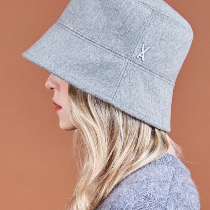 

VARZAR Шерстяная панама оверсайз с шипами серого цвета FREE