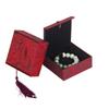Fashion Linen Tassel Jewelry Box Rectangular Chinese Style Jewelry Display Box with Fringe Jewelry Packaging Box Wedding