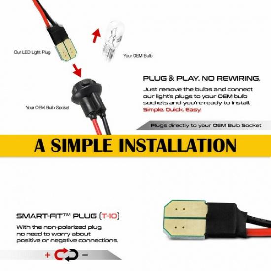 Smoked Red LED Rear Side Marker Lights For 08-14 Dodge Challenger/11-14 Charger