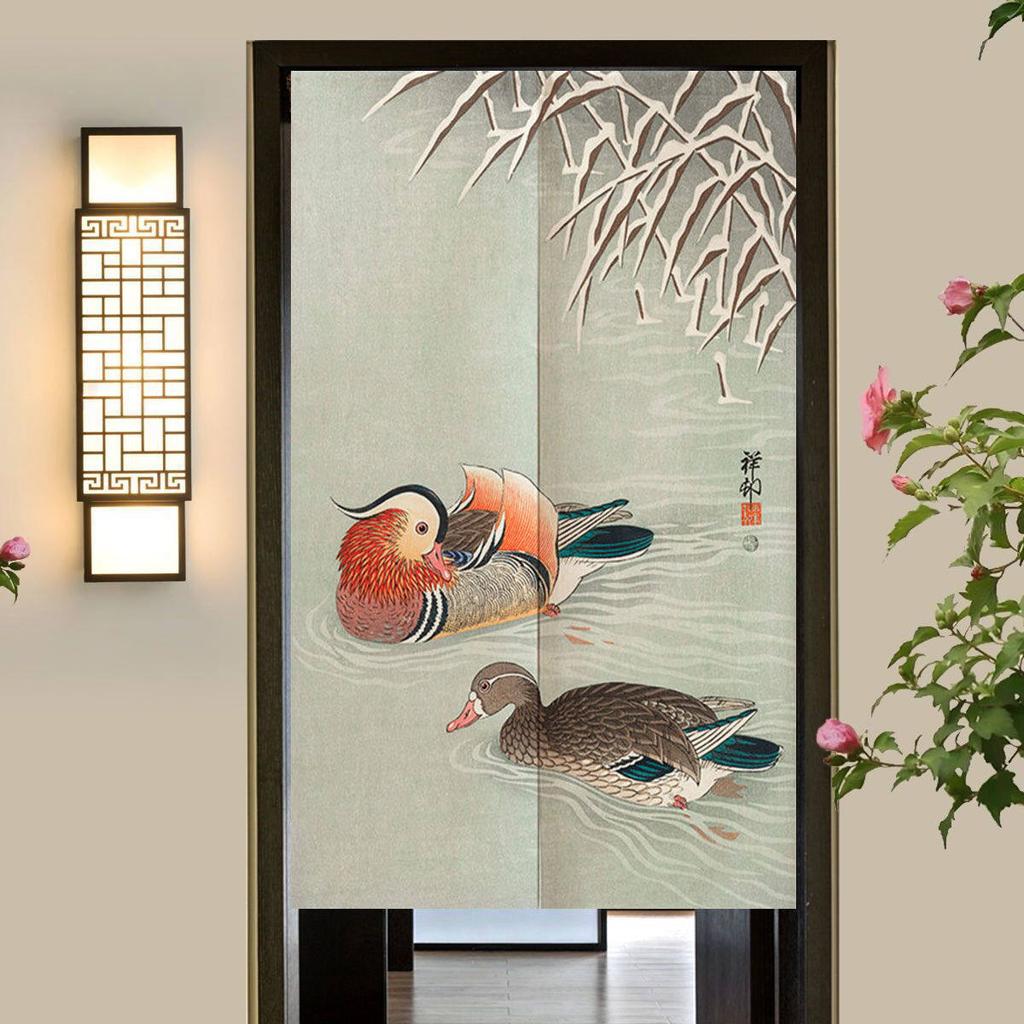 VIKAMA Chinese-style Twin-Door Curtain Restaurant Guesthouse Semi-Curtain Kitchen Bedroom Partition Curtain Home Decoration