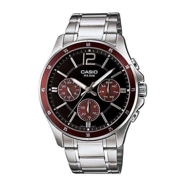 

CASIO COLLECTION Mod. MULTIFUNCTION CALENDAR - BLACK & BORDEAUX MTP-1374D-5AVDF