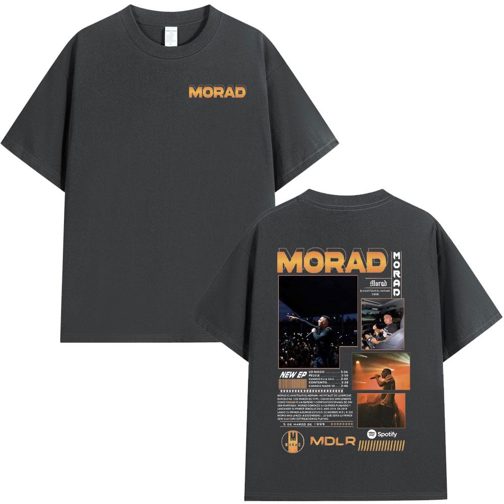 T-shirt Grafica Album Rapper Morad MDLR Unisex Moda Donna Hip Hop Vintage T-shirt Cotone Oversize Manica Corta T-shirt Top