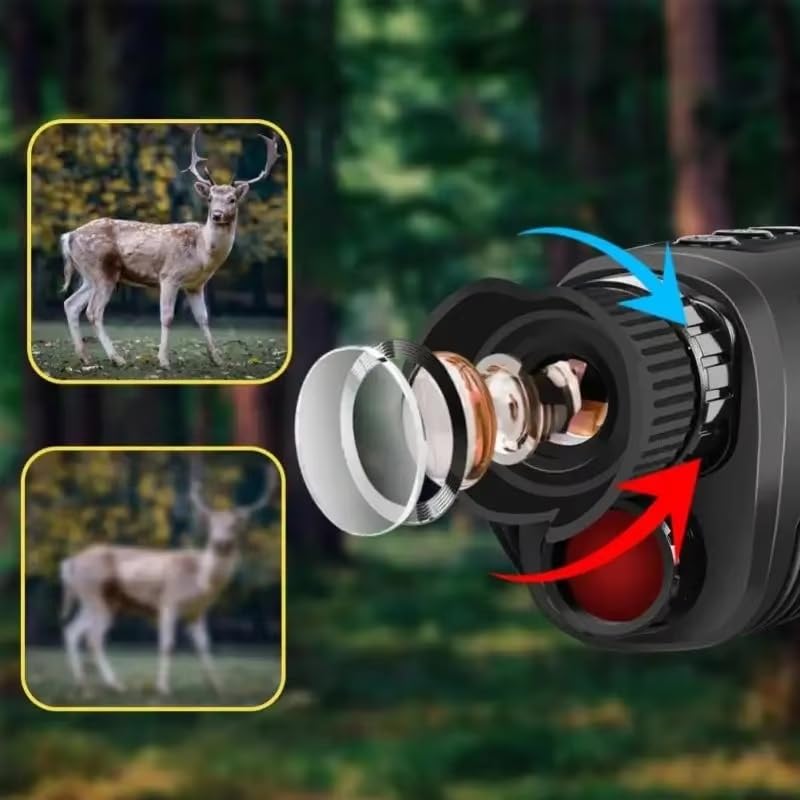 Zmart Monocular Night Vision Device, 1080P HD Infrared Camera with 5x Digital Light Zoom, Hunting Telescope, Outdoor Search, Complete Darkness, 300m