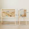 Wooden Hamster Cage, Hamster Habitat with Openable Top, Seesaws, Platforms, Water Bottle for Gerbils, 110 x 52 x 101 cm