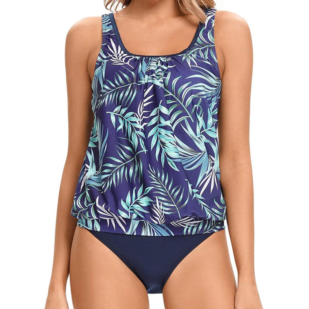 Damen Split Sexy Bikini Print Badeanzug Mit BH-Polstern Und Ohne Bügel