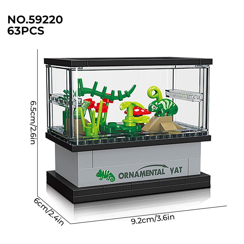 Micro Fish Tank Series Building Blocks Toy Desktop Model Creative Home Decoration Gift For Children