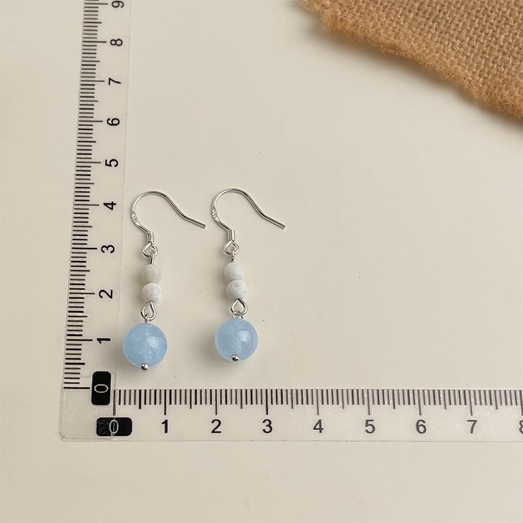 New Chinese Natural Stone Earrings, Handcrafted Colorful Beaded Vintage Drops for Women, Unique Gift for Hanfu Qipao Fashion