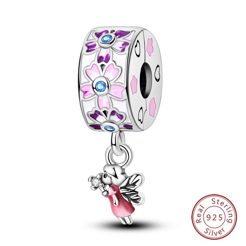 100% Copper Purple Color Series Chameleon Butterfly Balloon Charms Beads Fit Qikaola Original Bracelets Diy Jewelry