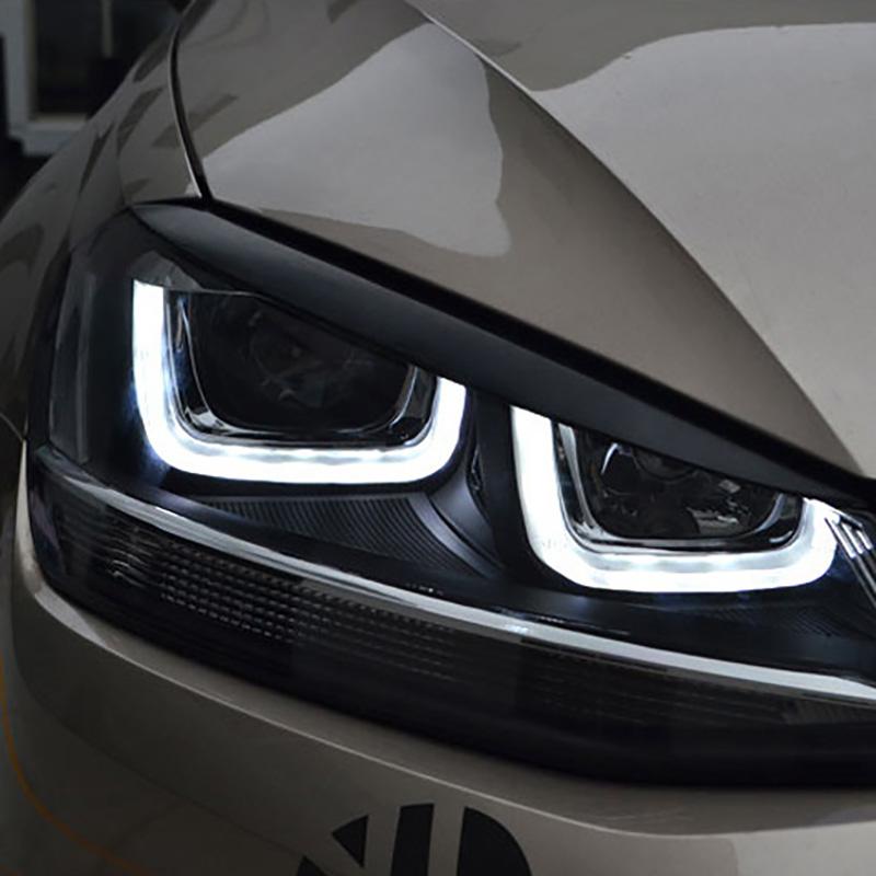 2Pcs Car Headlight Eyebrow Eyelids Cover Trim For VW Golf 7 VII GTI GTD GTE R MK7 Car Exterior Decoration Styling Accessories