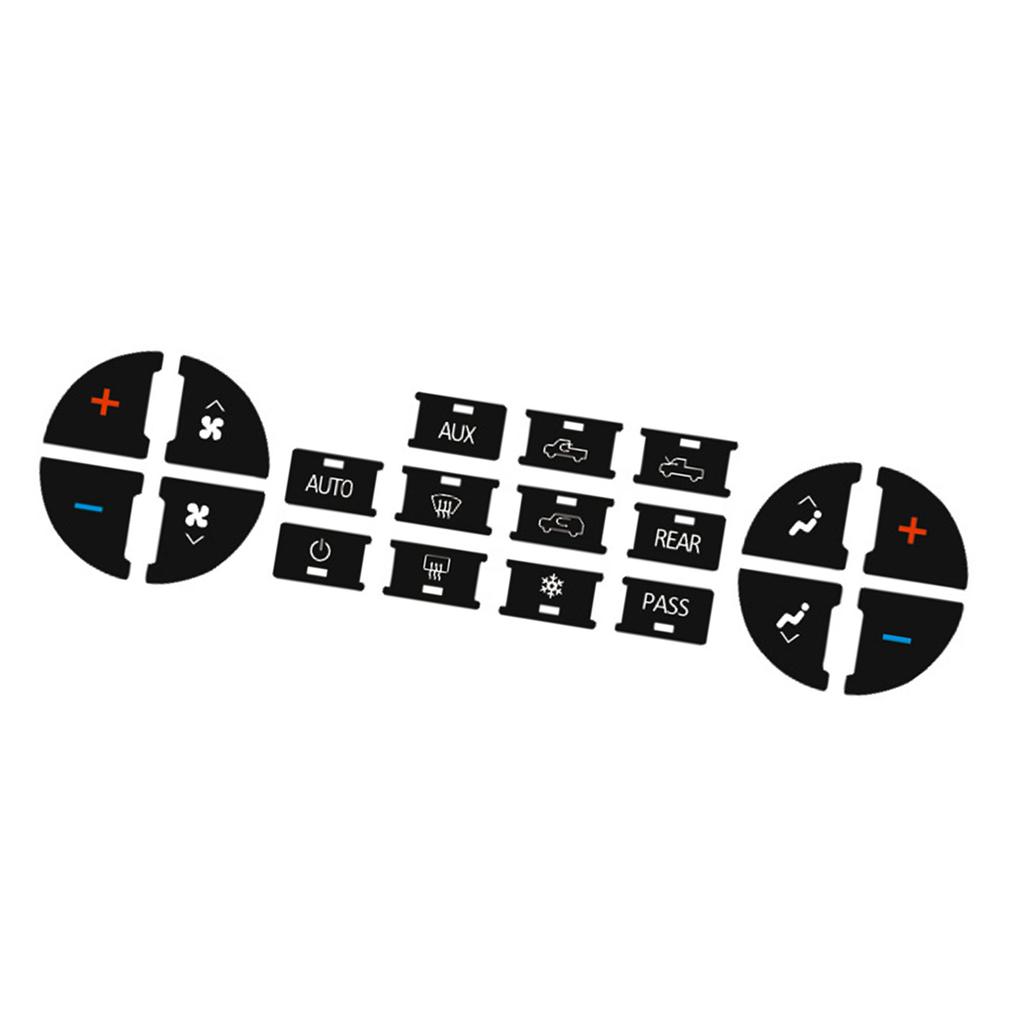 Universal Automotive Interior Button Decals Car Button Repair Stickers Car A/C Radio Stickers Vehicle Repairing Sticker