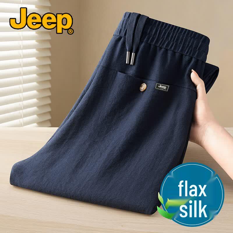 JEEP Men s Linen Silk Blend Casual Trousers XL