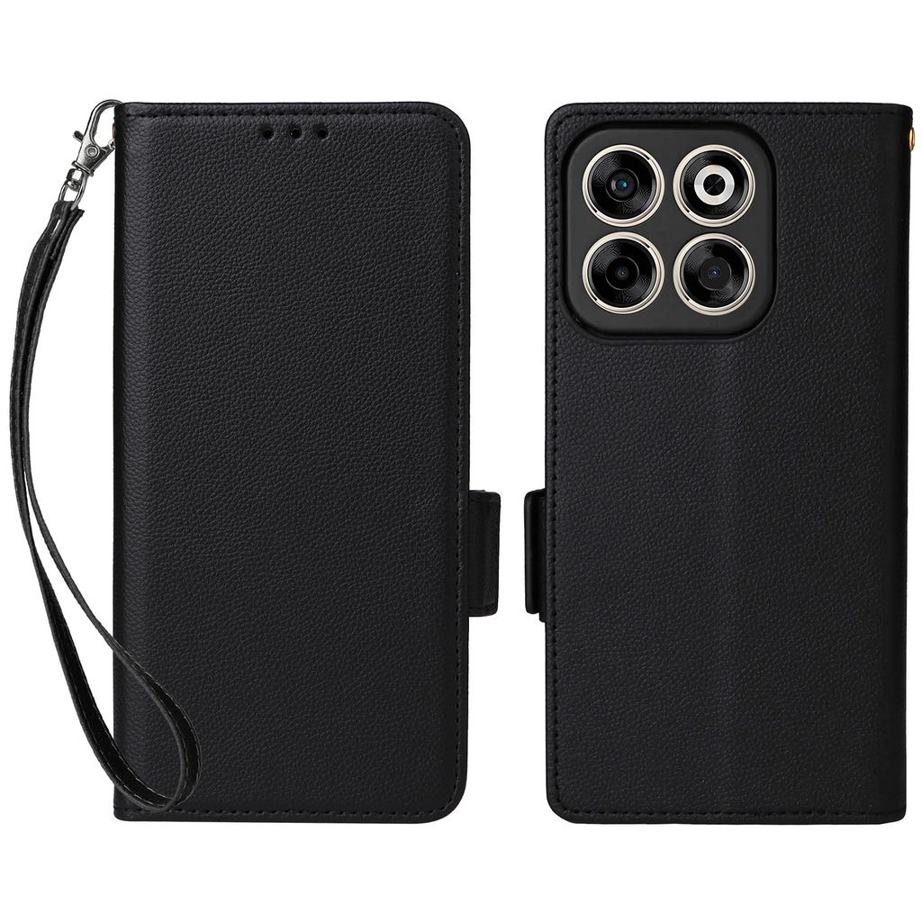 For ZTE Blade V70/nubia V70 Case with Wrist Strap Litchi Texture PU Leather Wallet Phone Cover