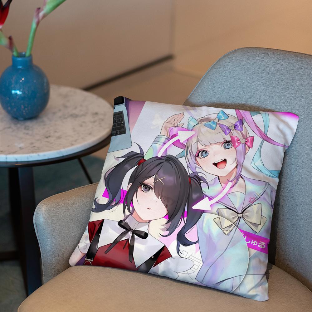 

Needy Girl Streamer O-Overload kangel Game Cushion Cover 2-in-1 Reversible Plush Pillow Cover | Car/Sofa/Bed | Perfect Gift 12x12Inch