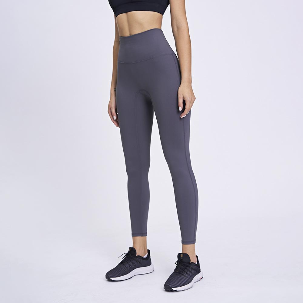 European and American Autumn and Winter No Embarrassing Lines Small Feet Sports Fitness Pants High Waist Peach Tie Hip Tight Pants