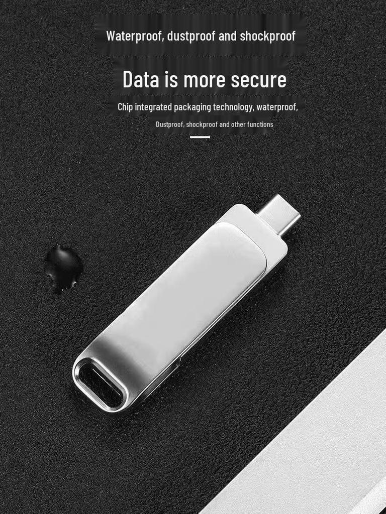 256GB Dual Interface USB Flash Drive with Type-C and 128GB Storage for Phone, Computer, Office, and Car with Fill Light