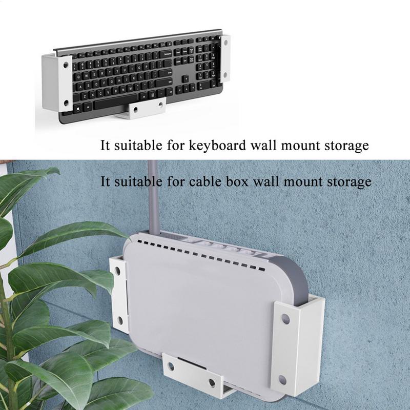Under Desk Laptop Mount ABS Under Desk Shelf Holder for Notebooks, Tablets, Cable Boxes, Modems, Smart TV Boxes