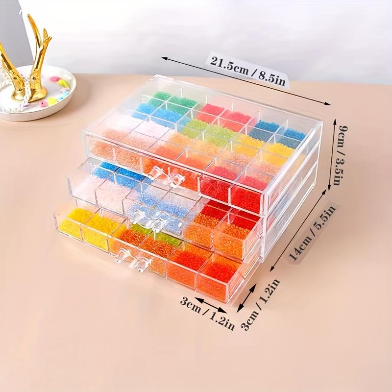 Cutii de depozitare pentru pictură cu diamante acrilice, cutie de bijuterii cu 120 de grile/72 de grile, organizator transparent pentru depozitarea cerceilor cu L transparent