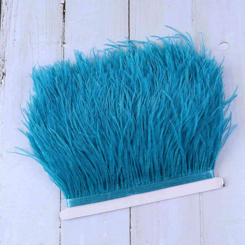 1 Meter Ostrich feather Trim Ribbon Dyed Various Long Ostrich Fringe 8-10CM feathers for crafts Dress/skirt Sewing Accessory