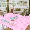 Crystal Velvet Square Rug Custom NameBluey Pattern Non Slip Home Floor Decor Rug