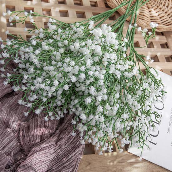 6/10Pcs Artificial Babysbreath Realistic Fake Plastic Flower Home Office Wedding Party Indoor Outdoor Faux Flower Bloom Plants Decoration