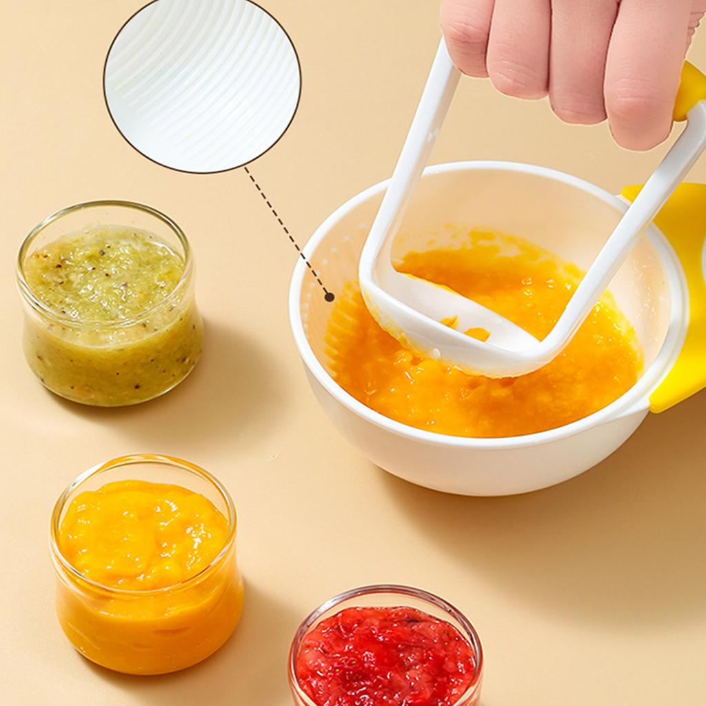 Baby Food Mash Bowl Toddler Grinding Bowl with Non Slip Bowl Handle Masher Bowl Set Mill Bowl Vegetable Puree Mash Bowl