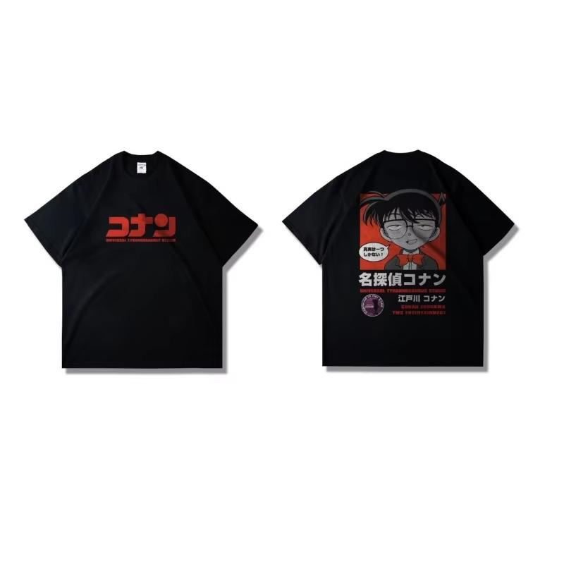 

2026 New Detective Conan LargeSized TShirt with Street Anime Print Casual Loose Original Shibuya Style Short Sleeve Shirt S