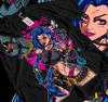 Jinx Arcane T-Shirt Mens Womens Tees Top Japanese Anime Cartoon Jinx Black T-Shirt Mens Womens Tees Top 043