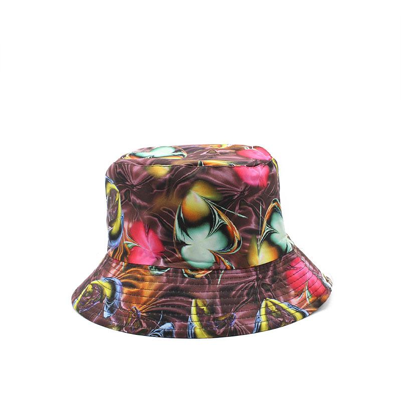 Double-Sided Fisherman'S Hat Men'S And Women'S Outdoor Sunscreen Visor Hats Versatile Printed Pot Hats Tide