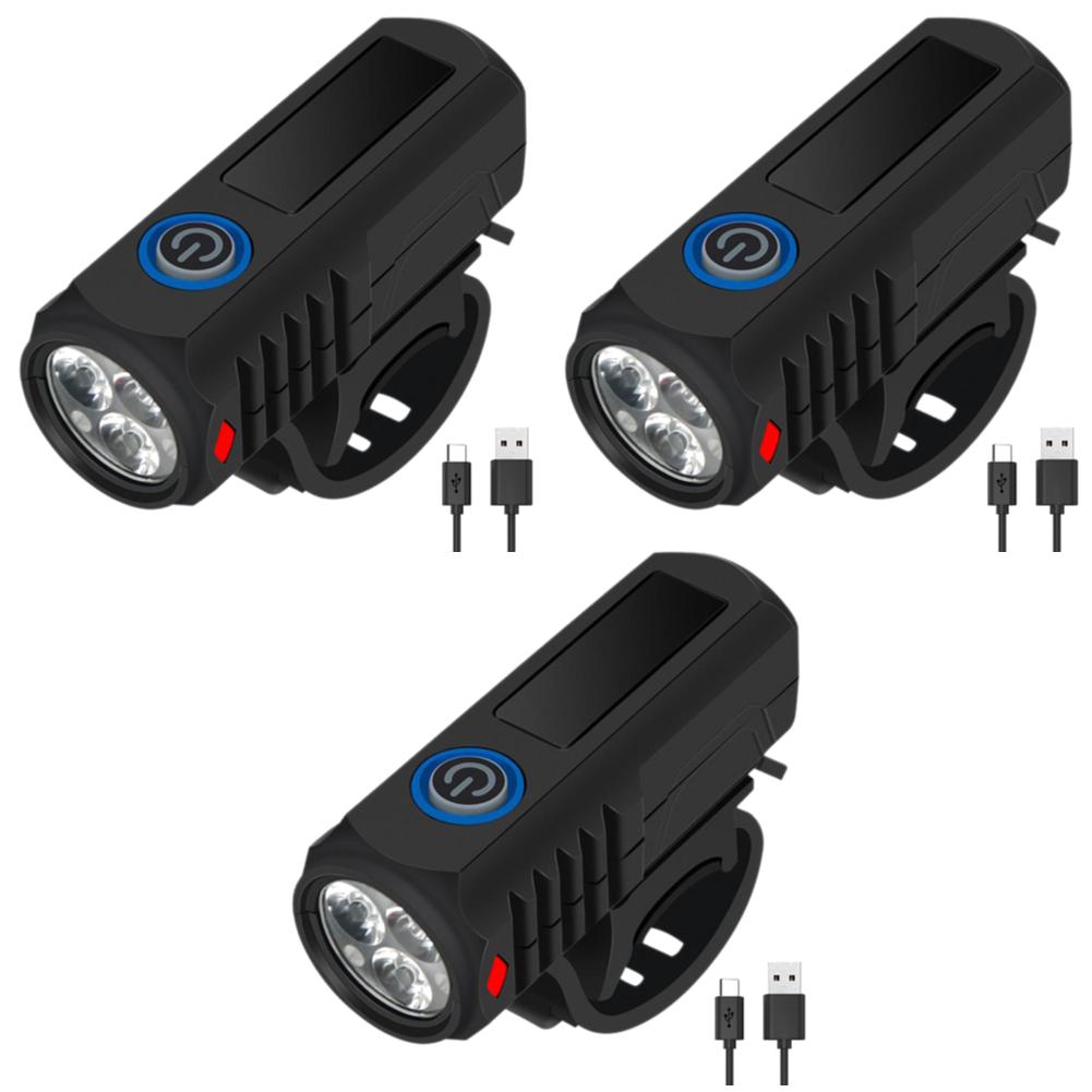LED Bicycle Headlight High Brightness Cycling Safety Waterproof Front Lamp 3 Gears Bike Handlebar Flashlight for Night Riding