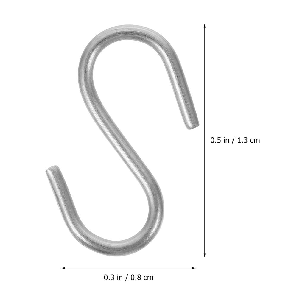 100 Pcs Silver Heavy Duty Metal S Hooks Iron Storage Hanging Small Home Wardrobe Bathroom Kitchen Reliable Hook Hat