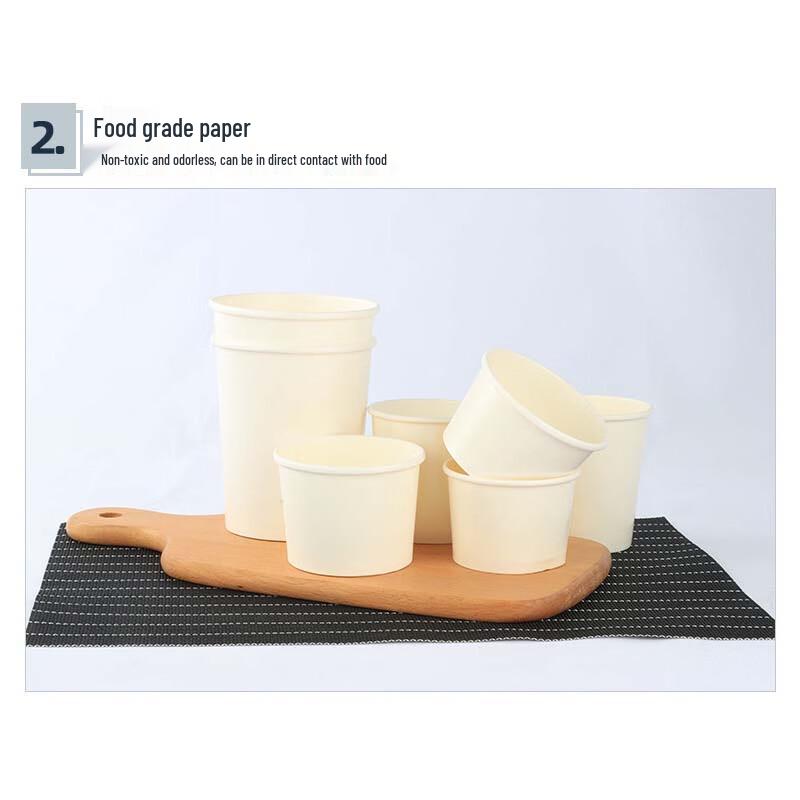Churong Disposable Takeaway Soup/Porridge Cups & Lids (100-pack)