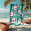 Custom Name Ultra-Soft Beach Towel with Axolotl Theme,Ideal for Pool - Camping, Diving - Perfect Travel Essential, Vibrant Beach Towel.