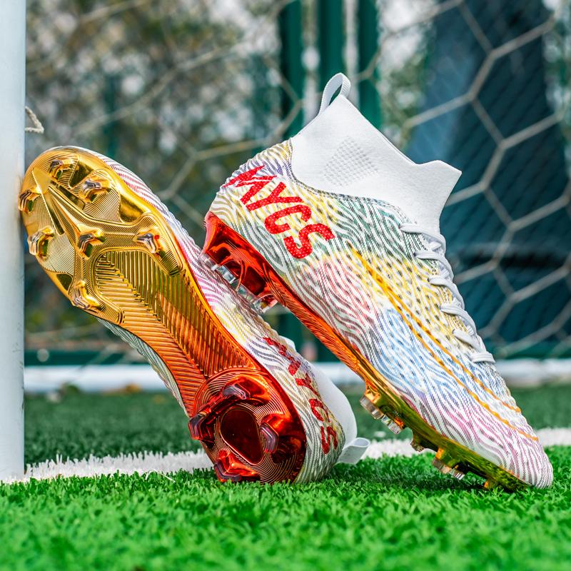 2024 Men's Soccer Shoes Large Size Ultralight Football Boots Boys Sneakers Non-Slip AG/TF Soccer Cleats Ankle Boots Unisex