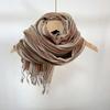 Sciarpa Moda a Righe in Misto Cotone e Lino