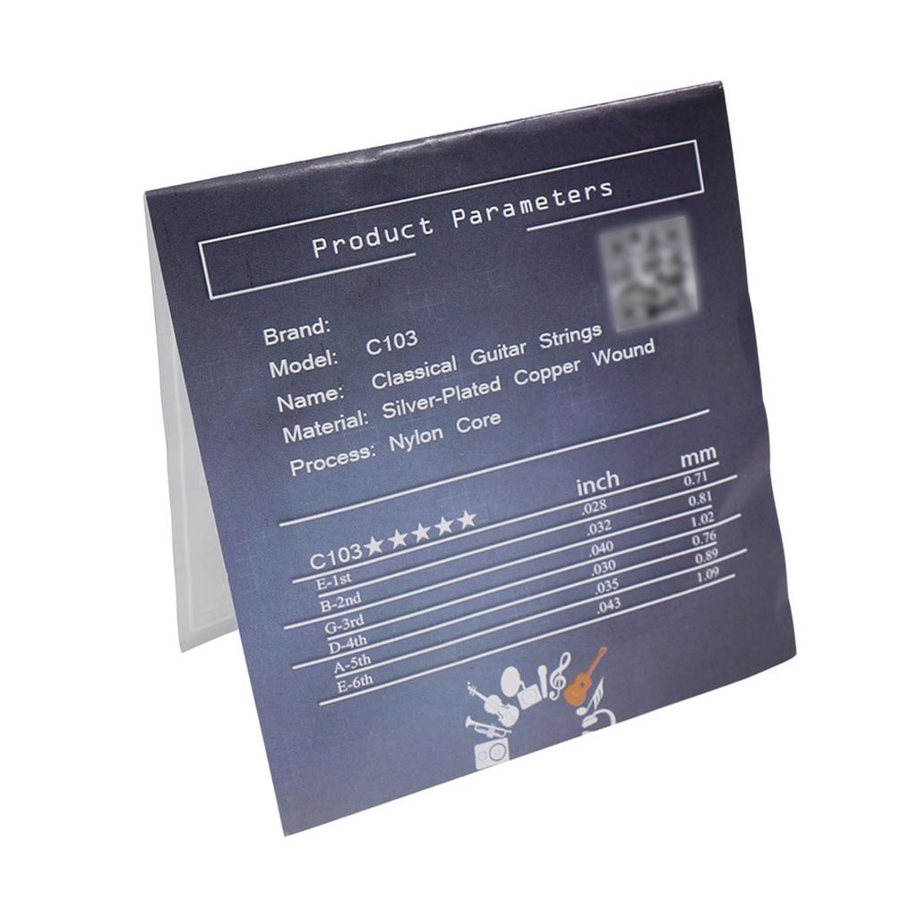 6pcs set (.028 .043) Classical Guitar Strings Nylon Two Colors Normal Tension