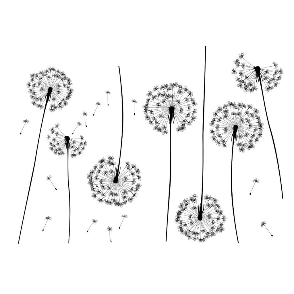 Les Trésors De Lily [R5022] - Vindusklistremerker 'Løvetann' svart - 40x30 cm (2 rom)