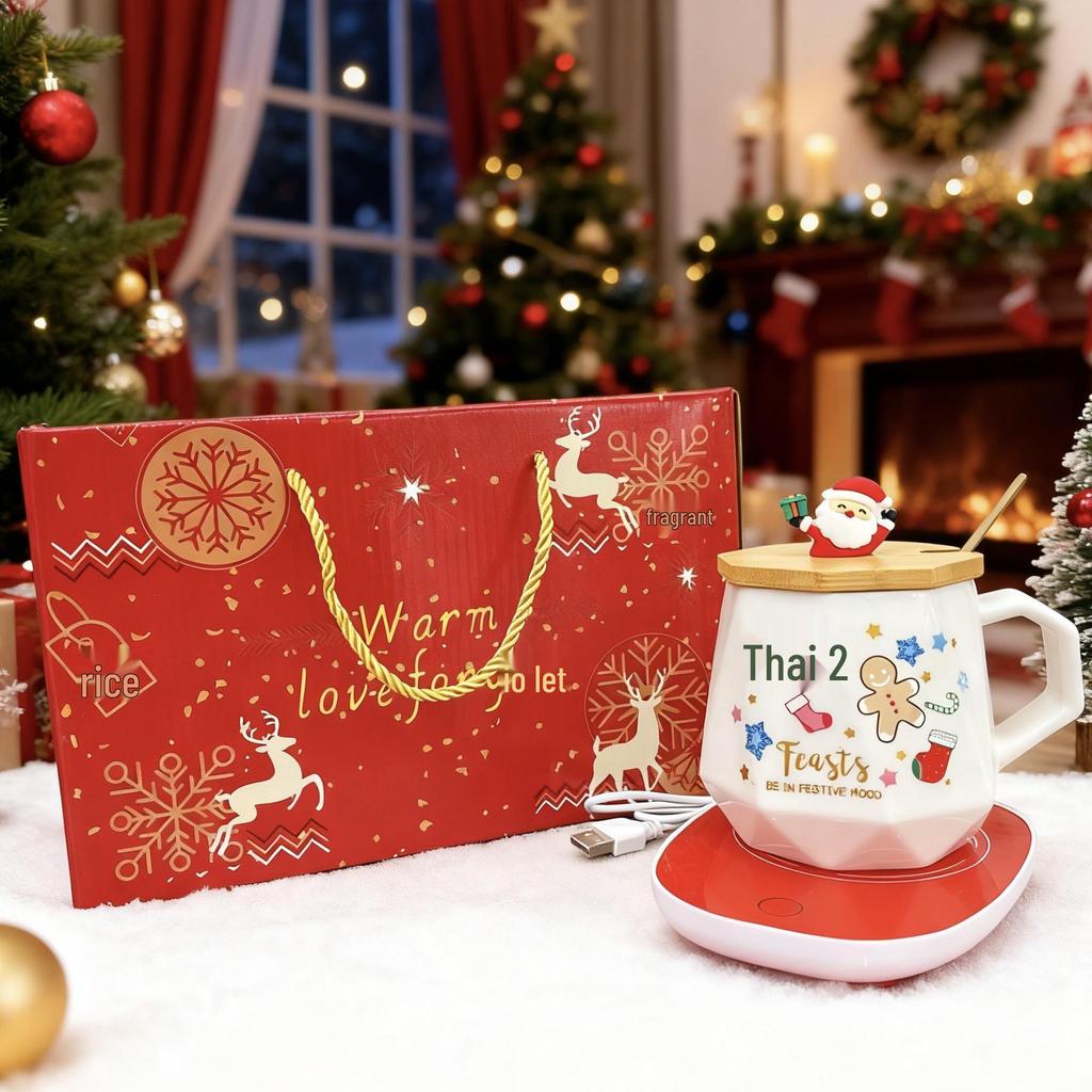 Santa Claus Ceramic Mug Gift Set: Constant Temperature, Large Capacity, High-Quality Cartoon Christmas Cup.