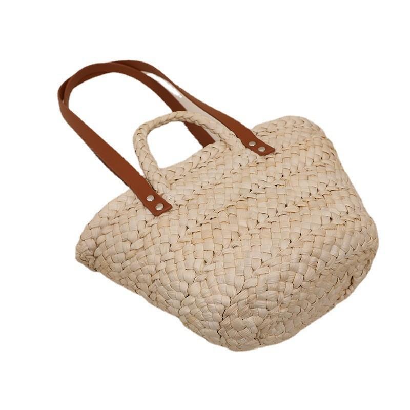 New Fashion Corn Husk Woven Bag Sweet And Fresh Style Handmade Woven Bag For Women Medium Size