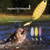 Lead-Free Spinner Blade Bright Sequin Fly Fishing Hook with Sunflower Micro-Lure for Maba and Qiaozui.
