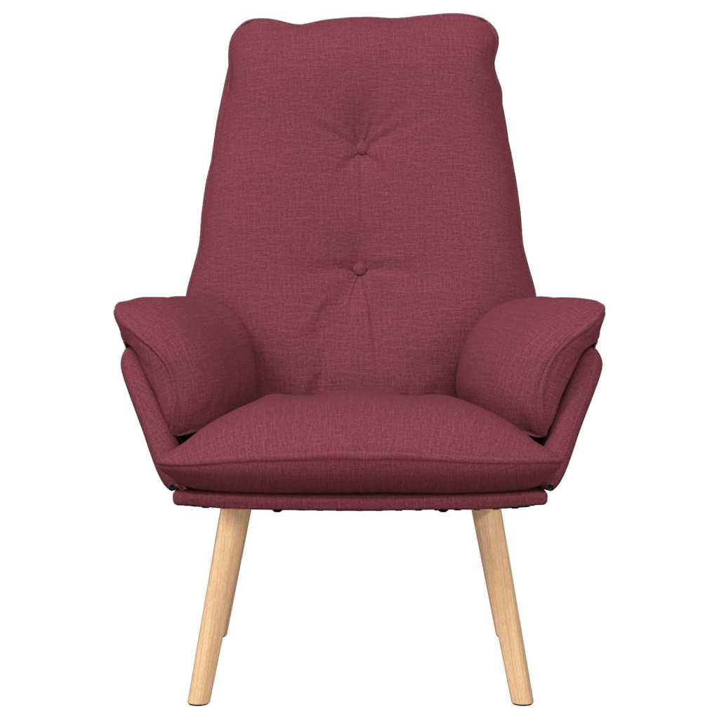 Armchair Burgundy 69 X 74 X 93 Cm Fabric and Plywood