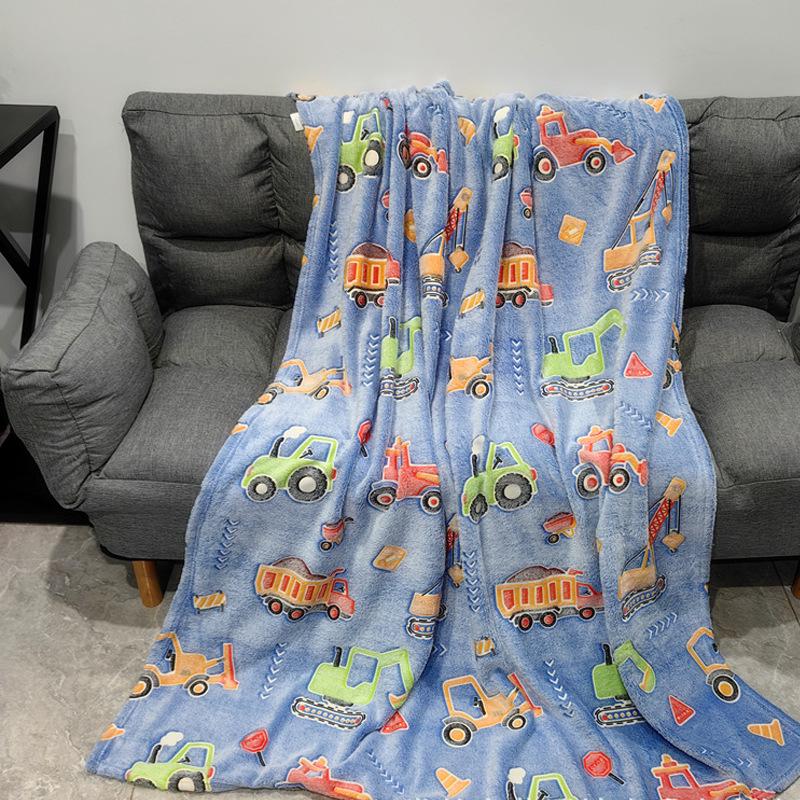 Luminous Children's Coral Fleece Flannel Blanket - Glow In the Dark Sofa or Nap Cover.