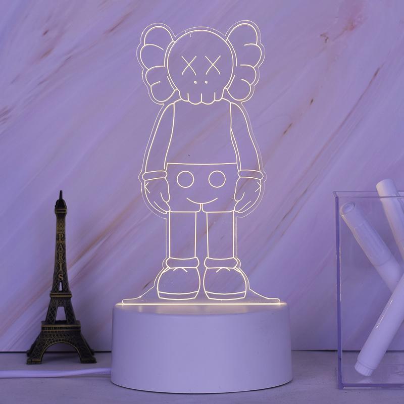 Customize Acrylic 3D Illusion LED Warm White Night Light for Living Room Kids Bedroom Decorative Lamp with USB Power