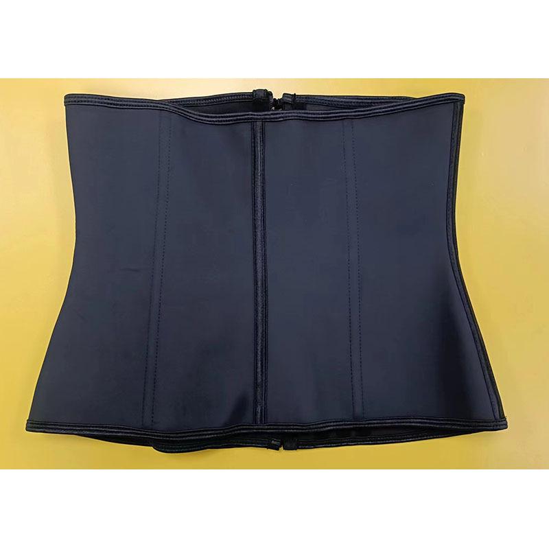 Enhanced 4-Row Hook & Eye Zipper Waist Trainer with 15 Steel Bones - Latex Yoga Fitness Abdominal Binder