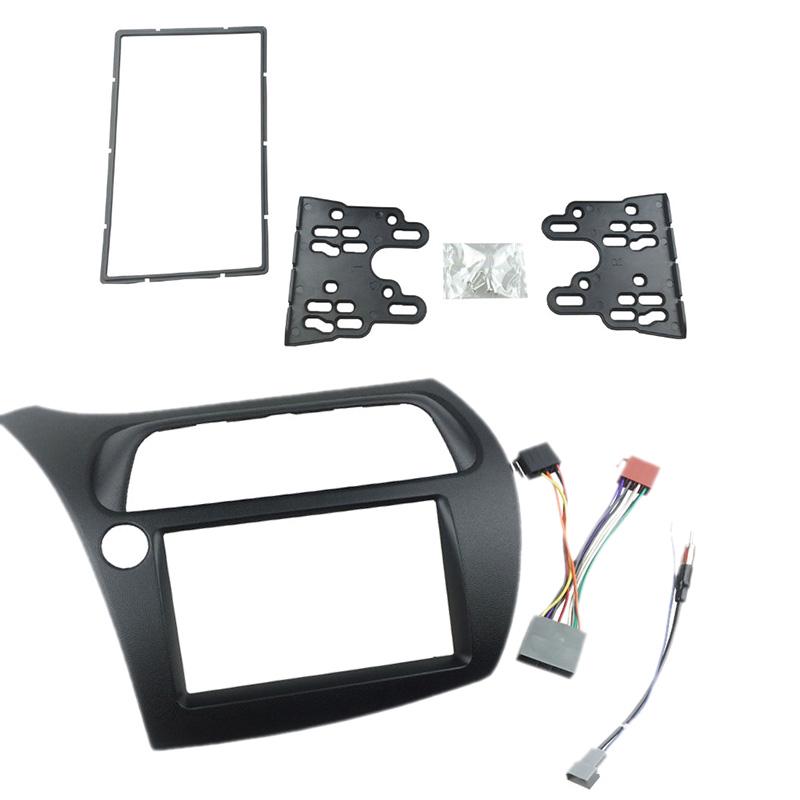 

Для Honda Civic Double Din Fascia Radio Dvd Stereo Cd Панель Монтаж на приладовій панелі Монтаж на панелі Набір оздоблення Лицьова рамка безель з дротом Harne 100mm