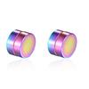 2 Pair Fashion Korean Men Clip Earrings Titanium Steel Magnet Man Magnetic Round Earring Jewelry Accessories Gifts