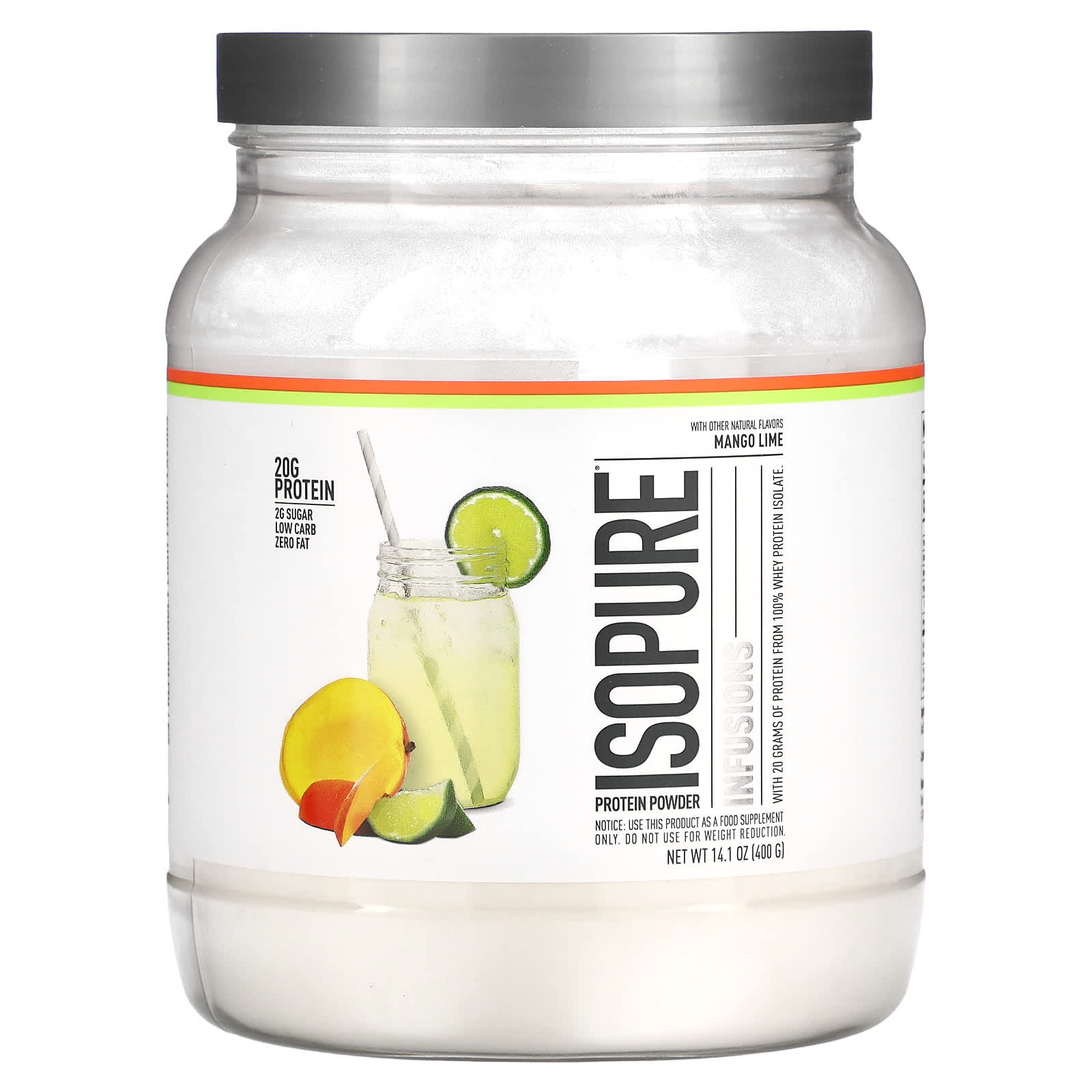 

Isopure, Infusions Protein Powder, Mango Lime, 14.1 oz (400 g)