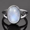 Vintage 925 Sterling Silver Natural Moonstone Rings Bohemia Oval Shape Retro Ring Gifts Fine Jewelry for Women Men
