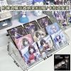 Badge Display Stand Acrylic, Tiered Transparent Collector Shelf for Pins & Anime Merchandise, Desktop Organizer Box